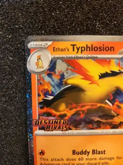 Ethan's Typhlosion Prerelease Stamped Holo Card 034/182 Sv10: Destined Rivals - Image 2