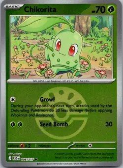 Chikorita (Friend Ball) 008/217 Common Ascended Heroes Pokemon Reverse Holo NM - Image 1