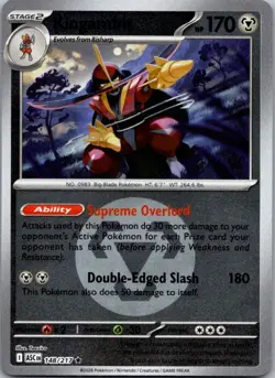 Kingambit (Energy Symbol Pattern)148/217 Ascended Heroes Pokemon Reverse Holo NM - Image 1