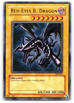 Yugioh Red-Eyes B. Dragon SDJ-001 Ultra Rare Unlimited Moderately Played - Image 1