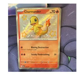 Pokemon TCG Charmander Shiny Rare SV: Paldean Fates Holo 109/091 70 HP English - Image 1
