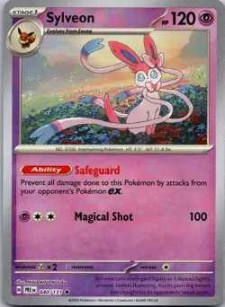 Sylveon 040/131 Holo Rare Prismatic Evolutions Pokemon Reverse Holo Near Mint - Image 1