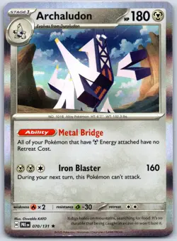 Archaludon (Master Ball Pattern) 070/131 Holo Prismatic Evolutions Pokemon NM - Image 1