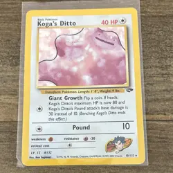 Pokemon TCG Koga's Ditto 10/132 Gym Challenge Rare Unlimited Holo 40HP - Image 1