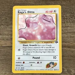 Pokemon TCG Koga's Ditto 10/132 Gym Challenge Rare Unlimited Holo 40HP - Image 2