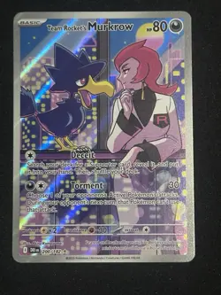 Pokemon TCG Team Rockets Murkrow Card 200/182 Destined Rivals Illustration Rare - Image 1