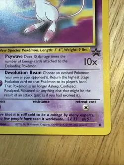 Mew #8 Black Star Promo Rare Vintage Pokemon Card - NM - Image 5