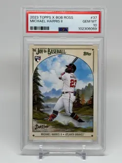 2023 Topps X Bob Ross The Joy of Baseball - #37 Michael Harris II (RC) PSA 10 🔥 - Image 1