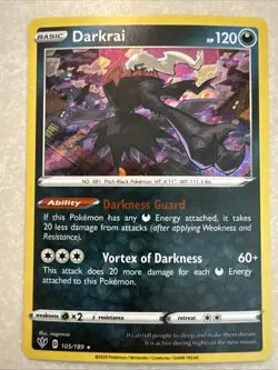 Darkrai 105/189 Darkness Ablaze Cosmos Holo Rare Pokemon Card NM - Image 1