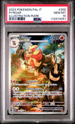 Pokemon PSA 10 Pyroar #200 IIlustration Rare Evoluzioni A Paldea 2023 Italiano - Image 2