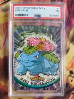 Pokemon Card Venusaur Bisaflor Topps Blue Logo 1999 Vintage English PSA 7 - Image 2