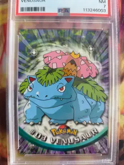 Pokemon Card Venusaur Bisaflor Topps Blue Logo 1999 Vintage English PSA 7 - Image 3