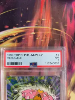 Pokemon Card Venusaur Bisaflor Topps Blue Logo 1999 Vintage English PSA 7 - Image 4