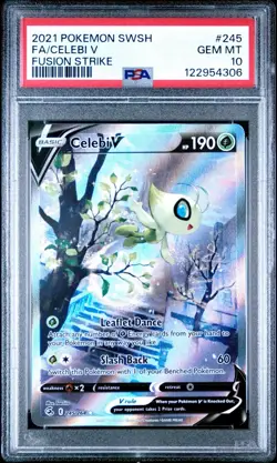 CELEBI V 245/264 PSA 10 FUSION STRIKE ALTERNATE ART POKEMON CARD HOLO ENGLISH - Image 1