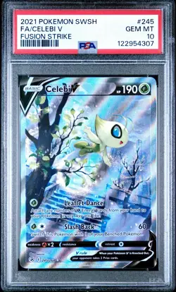 CELEBI V 245/264 PSA 10 FUSION STRIKE ALTERNATE ART POKEMON CARD HOLO ENGLISH - Image 3