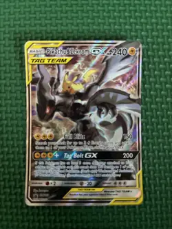 Pokemon Pikachu & Zekrom GX SM168 Full Art Tag Team Promo Card - Image 1