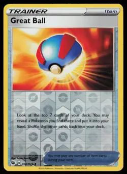 Great Ball 052/073 Uncommon Champion's Path Pokemon Reverse Holo Lightly Played - Image 1