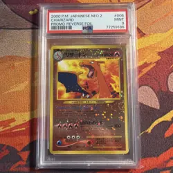Pokemon Charizard Neo 2 Japanese Reverse Holo Promo #006 PSA 9 Mint 🌀 - Image 1