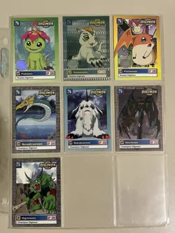 Digimon 1999 Vintage Cards Lot Of 15, Inc Holos, Silver Stamp, LP - Image 3
