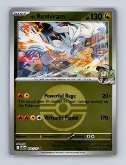 N's Reshiram 154 Pokemon Ascended Heroes Reverse Holo Poke Ball Card NM+ (b) - Image 1