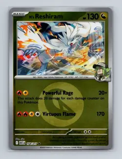 N's Reshiram 154 Pokemon Ascended Heroes Reverse Holo Energy Pattern Card NM+ a - Image 1