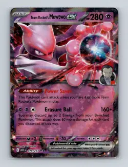 Team Rocket's Mewtwo ex 079 Pokemon Ascended Heroes Double Rare Card NM+ (c) - Image 1