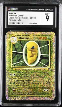 CGC 9 MINT Kakuna 50/110 Legendary (Collection) Reverse Holo Pokemon Card - Image 1