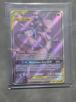 Mewtwo & Mew GX (Full Art) Ultra Rare SM - Unified Minds 222/236 PERFECT CARD - Image 1