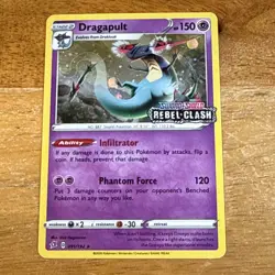 Pokemon TCG Dragapult Stamped Promo 091/192 Rebel Clash Holo Card - Image 1