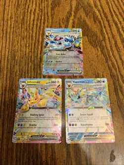 Pokemon Prismatic Evolutions -Glaceon ex, Jolteon Ex And Vaporeon ex 3 Card Lot - Image 1