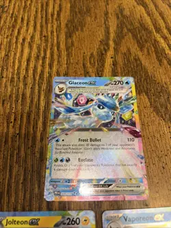 Pokemon Prismatic Evolutions -Glaceon ex, Jolteon Ex And Vaporeon ex 3 Card Lot - Image 4