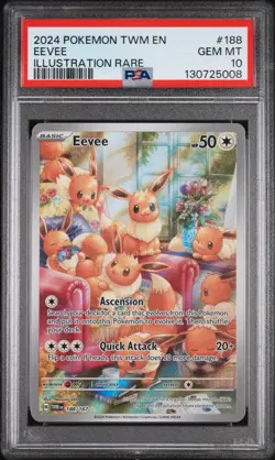 PSA 10 Eevee 188/167 Illustration Rare - Twilight Masquerade Pokemon - Image 1