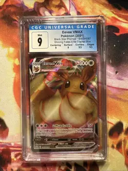 CGC 9 Eevee VMAX Sword & Shield Promo SWSH087 Mint Pokemon Subgrades - Image 1
