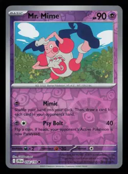 Mr. Mime 058/159 Common Journey Together Pokemon Reverse Holo Near Mint - Image 1