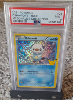 Pokemon 2021 Celebrations Mcdonalds Oshawott Holo 021/025 PSA 9 - Image 1