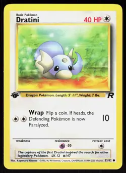 Dratini 53/82 Common Team Rocket Pokemon 1st Edition NM 01-07-53 - Image 1