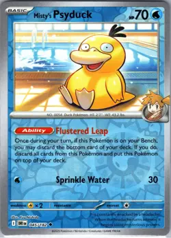 Misty's Psyduck 045/182 Uncommon Destined Rivals Pokemon Reverse Holo Near Mint - Image 1