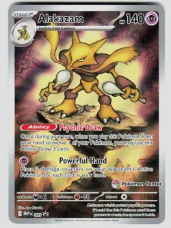 ALAKAZAM(POKEMON CENTER EXCLUSIVE)009 HOLO ME: MEGA EVOLUTION PROMO POKEMON NM/M - Image 1