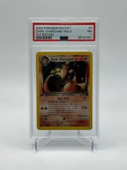 Dark Charizard #4/82 Holo Rare 2000 Pokemon Team Rocket 1st Edition PSA 7 - Image 1