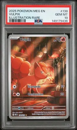 2025 POKEMON MEG EN-MEGA EVOLUTION ILLUSTRATION RARE #138 VULPIX PSA 10 - Image 1