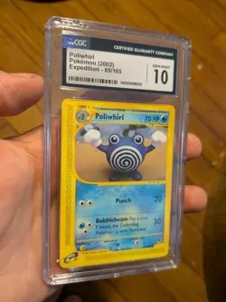 (POP 25) CGC 10 GEM MINT 2002 Poliwhirl Pokemon Expedition 89/165 Card - Image 1