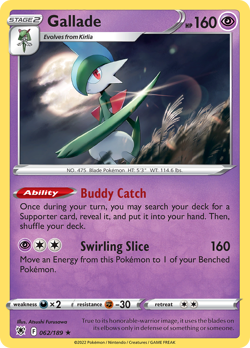 Gallade 062/189 Holo Rare Astral Radiance Holo Near Mint - Image 1
