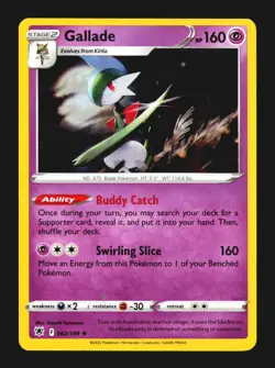 Gallade 062/189 Holo Rare Astral Radiance Holo Near Mint - Image 2