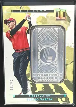 2025 Panini Impeccable LIV Sergio Garcia Logo Metal Bar Silver /30 #5 Fireballs - Image 1