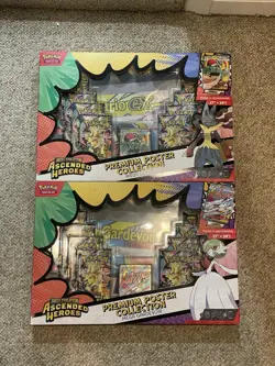2 Pokemon Ascended Heroes Premium Poster Collection Box Mega Gardevoir + Lucario - Image 1