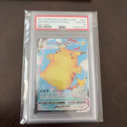 2021 POKEMON CELEBRATIONS #009 FULL ART/SURFING PIKACHU VMAX PSA 10 - Image 2