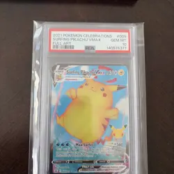 2021 POKEMON CELEBRATIONS #009 FULL ART/SURFING PIKACHU VMAX PSA 10 - Image 4