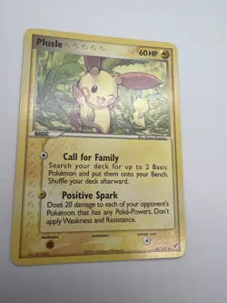 Plusle 44/107 EX Deoxys Reverse Holo Stamped Pokemon Card 2005 - Image 2