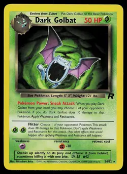 Pokemon Card - Dark Golbat Team Rocket 24/82 Rare - Image 1