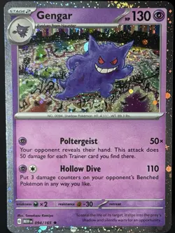 SWIRL 🌀 Pokemon Gengar (Cosmos Holo) Rare 094/165 MEW 151 NM Sams Club Promo - Image 4